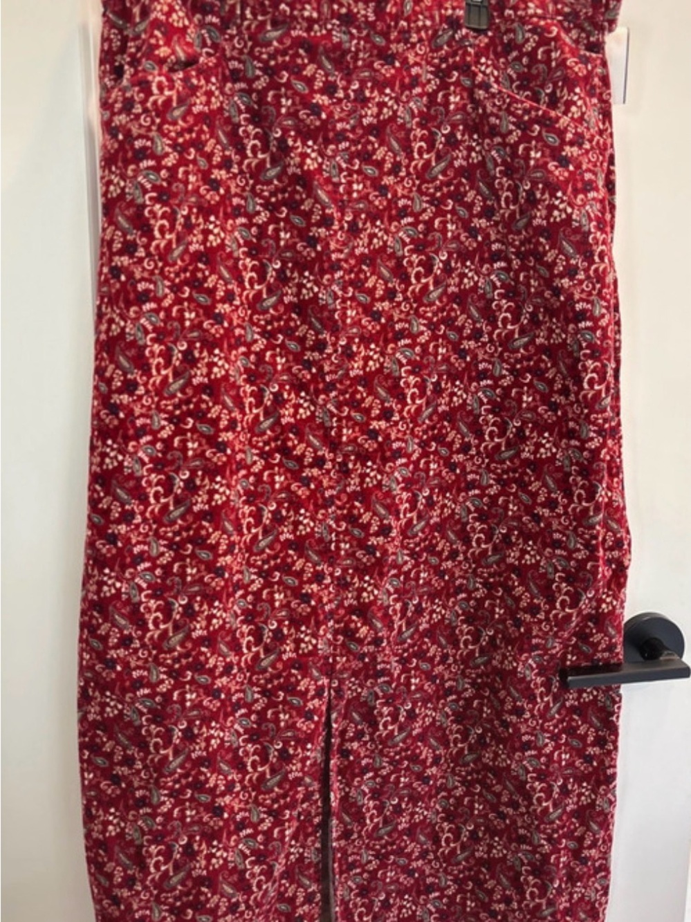 Bobbie Brooks Red Paisley Maxi Skirt with Front Slit